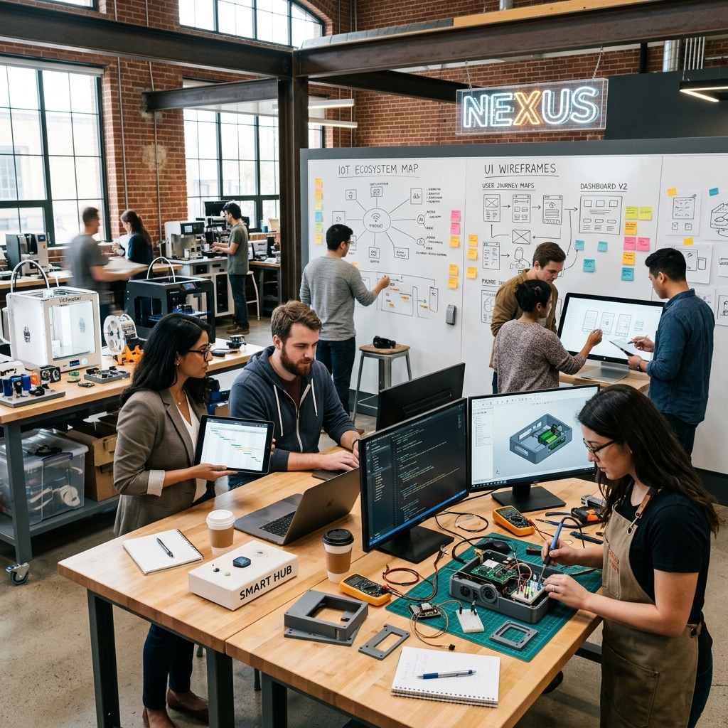 Cross-disciplinary team combining technology, design and business perspectives
