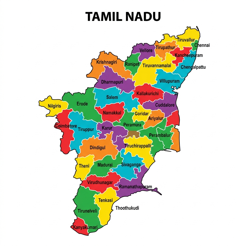 Tamil Nadu District Map